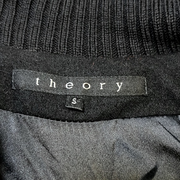 Theory Zip Up Knitted Wool Sweater Jacket, Black, Small - Picture 16 of 16